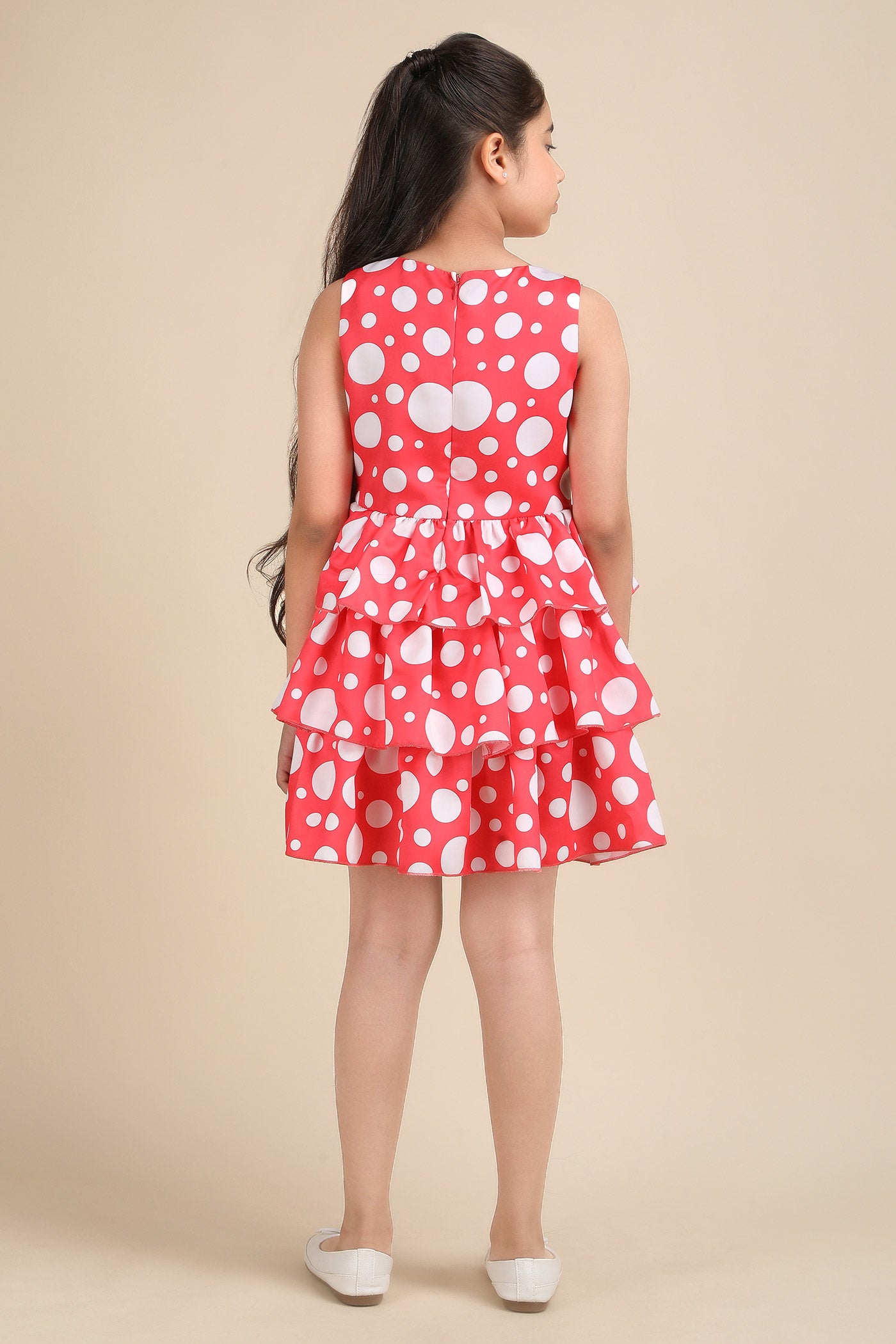 Crimson Polka Delight Dress