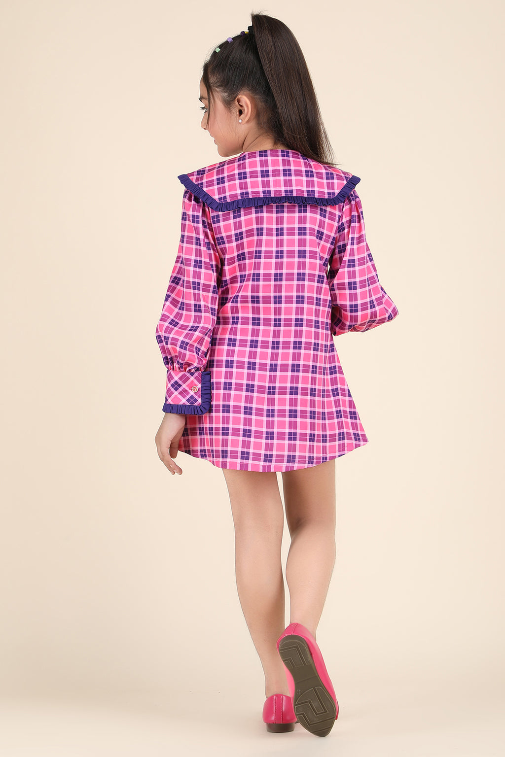 Pink Plaid Chic A-Line Dress