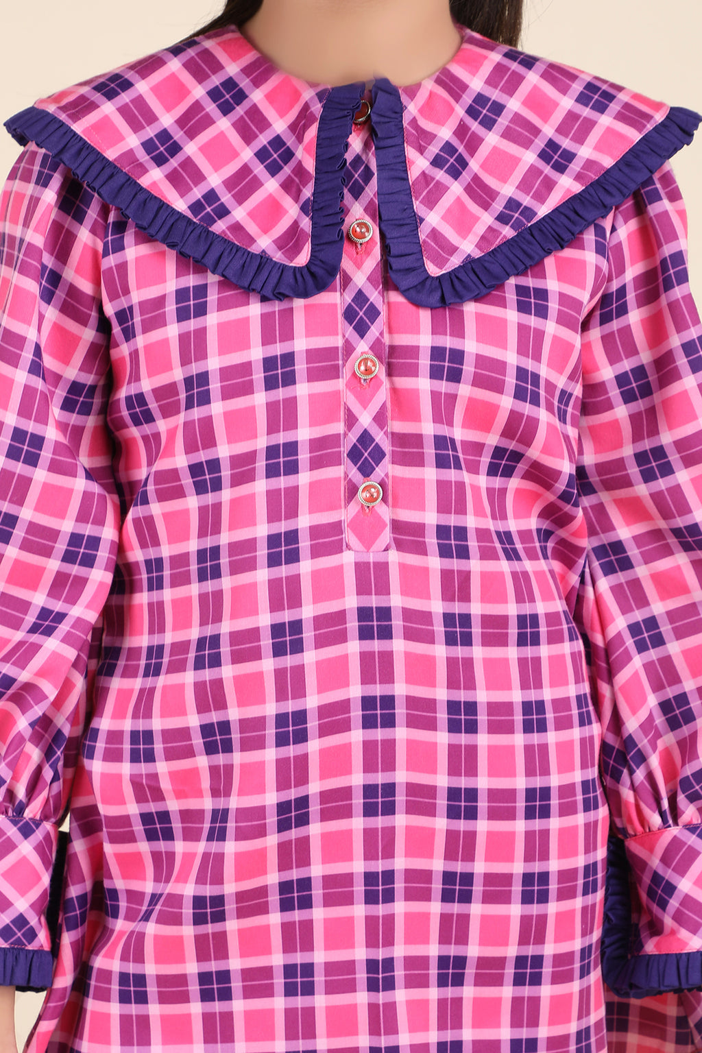 Pink Plaid Chic A-Line Dress