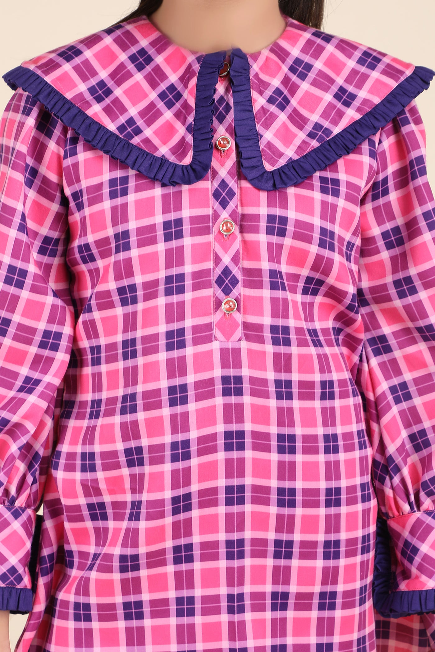 Pink Plaid Chic A-Line Dress