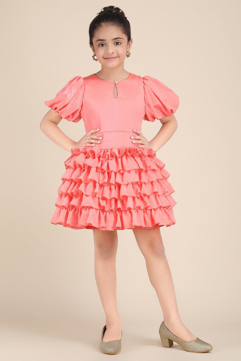 Ruffle Fantasy Coral Dress