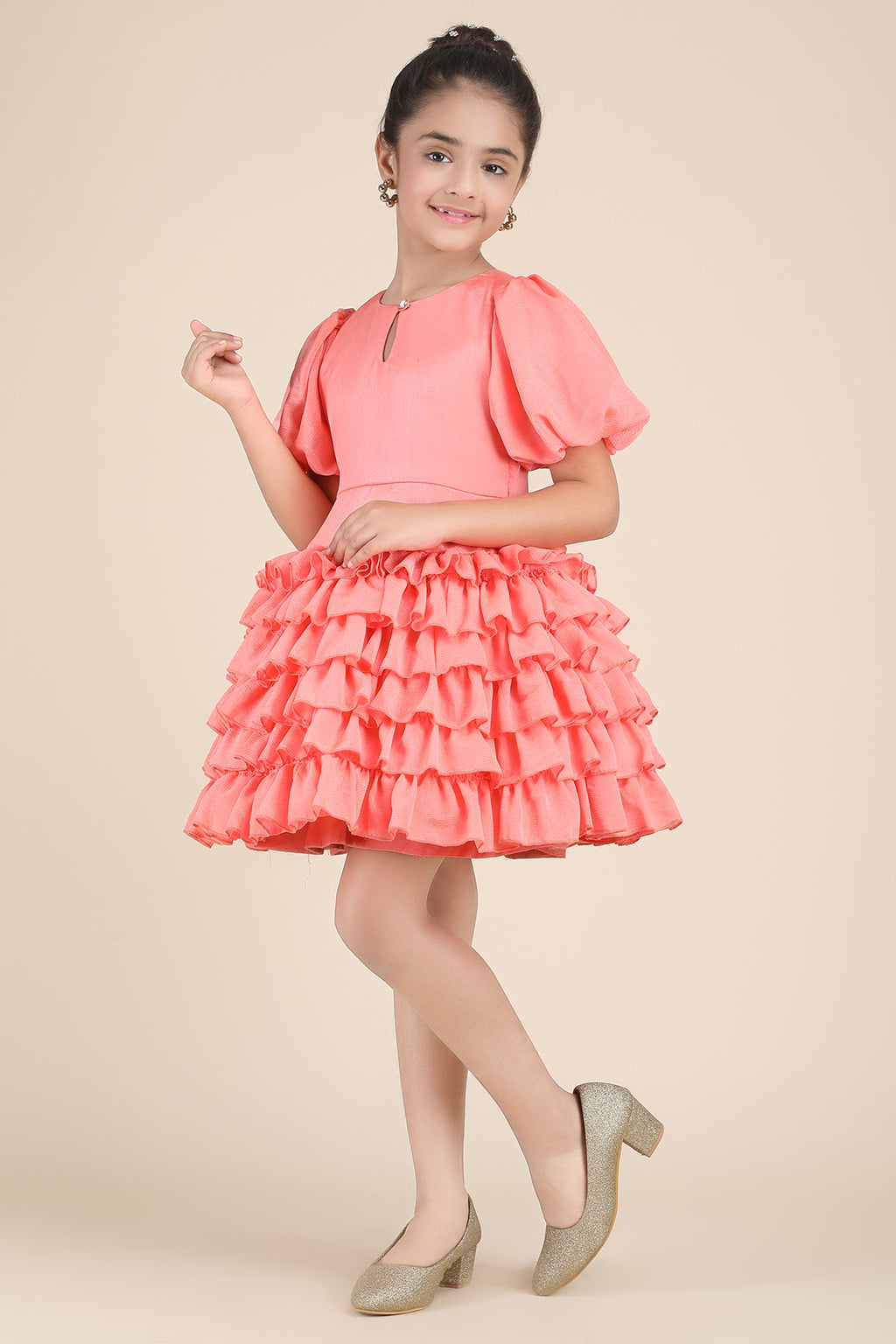 Ruffle Fantasy Coral Dress
