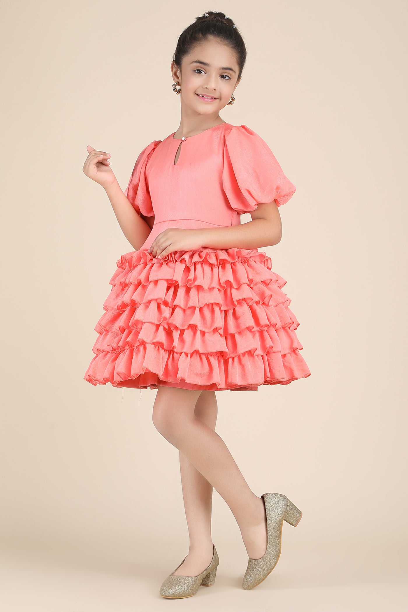 Ruffle Fantasy Coral Dress