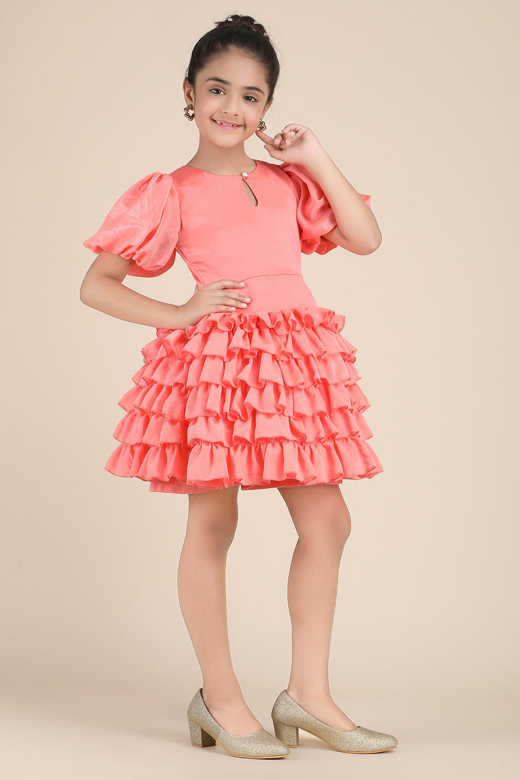 Ruffle Fantasy Coral Dress