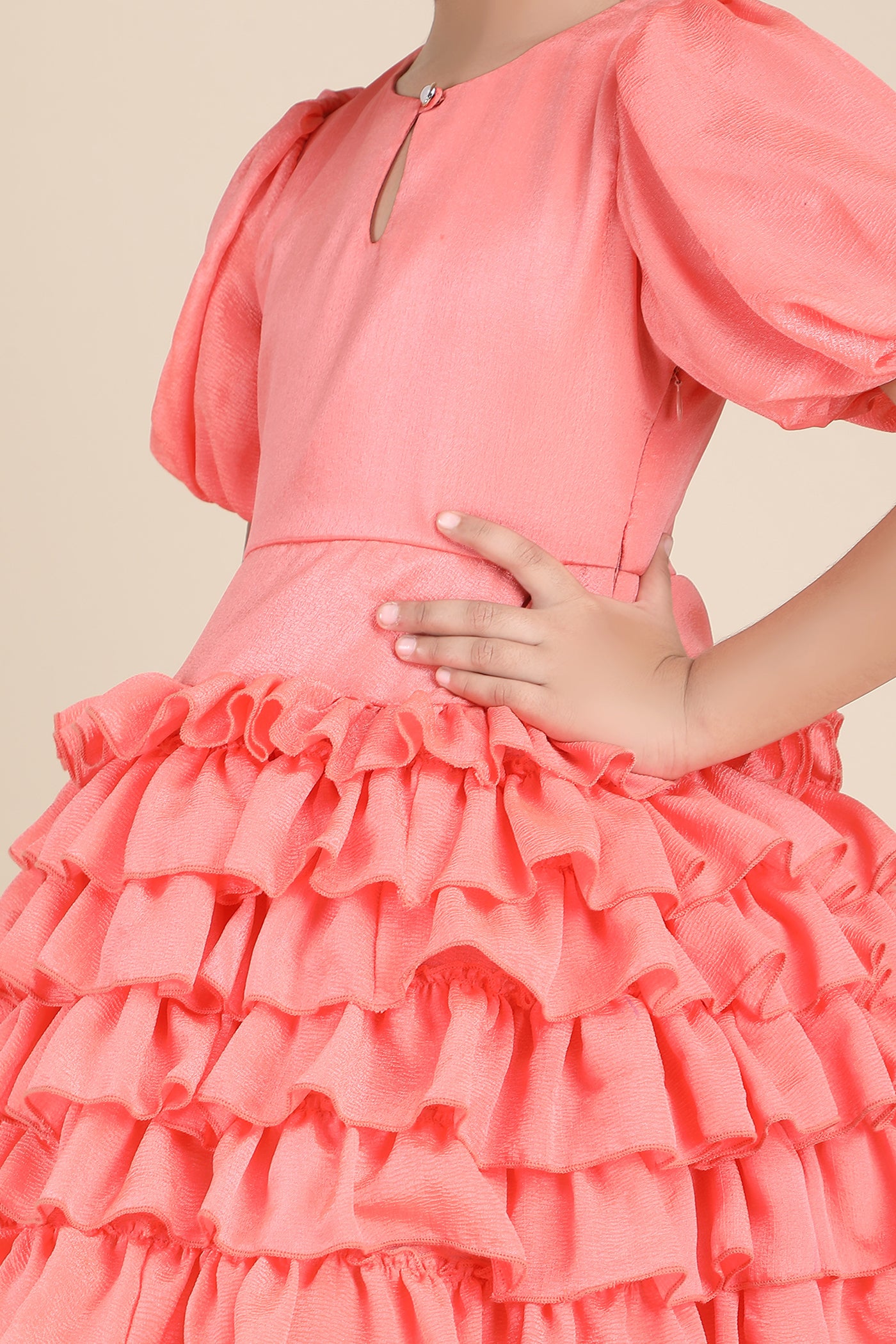 Ruffle Fantasy Coral Dress
