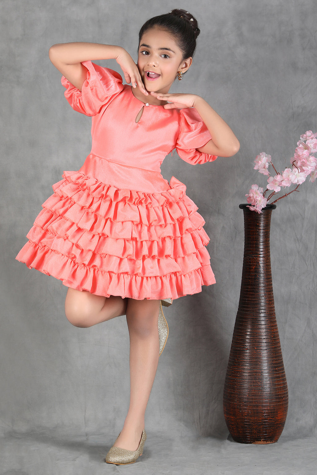 Ruffle Fantasy Coral Dress