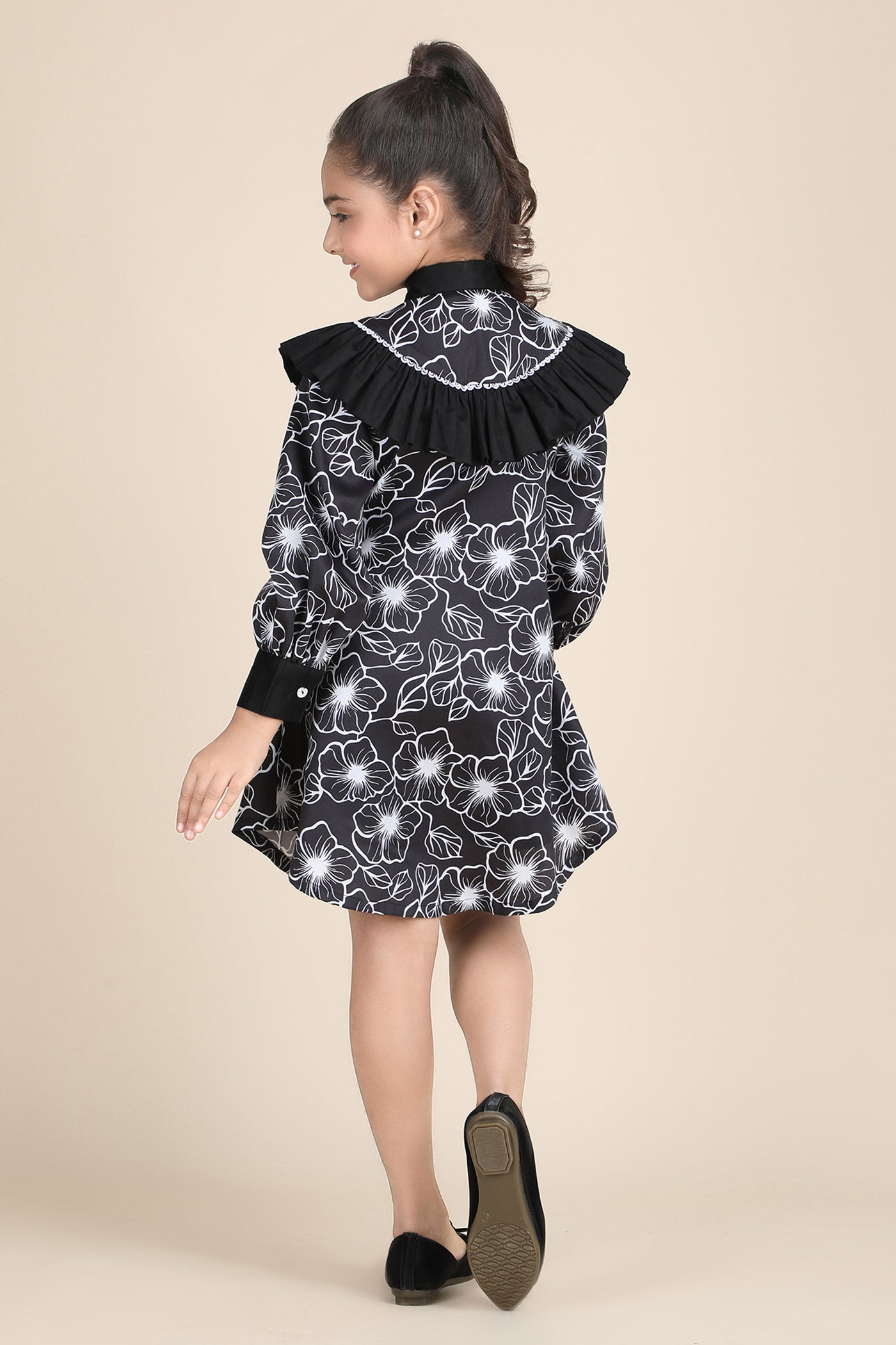 Midnight Bloom Shirt Dress