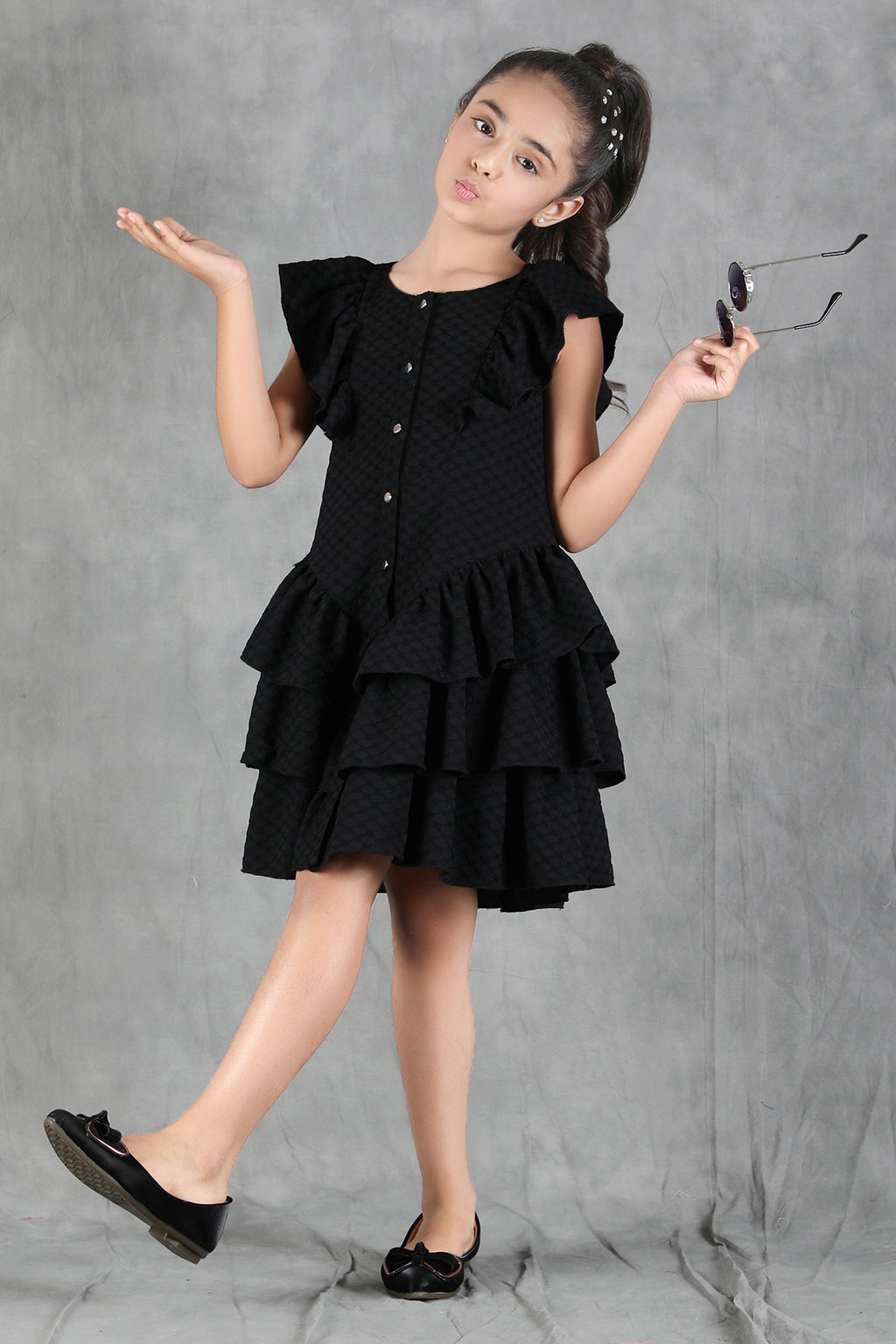 Midnight Black Ruffle Charm
