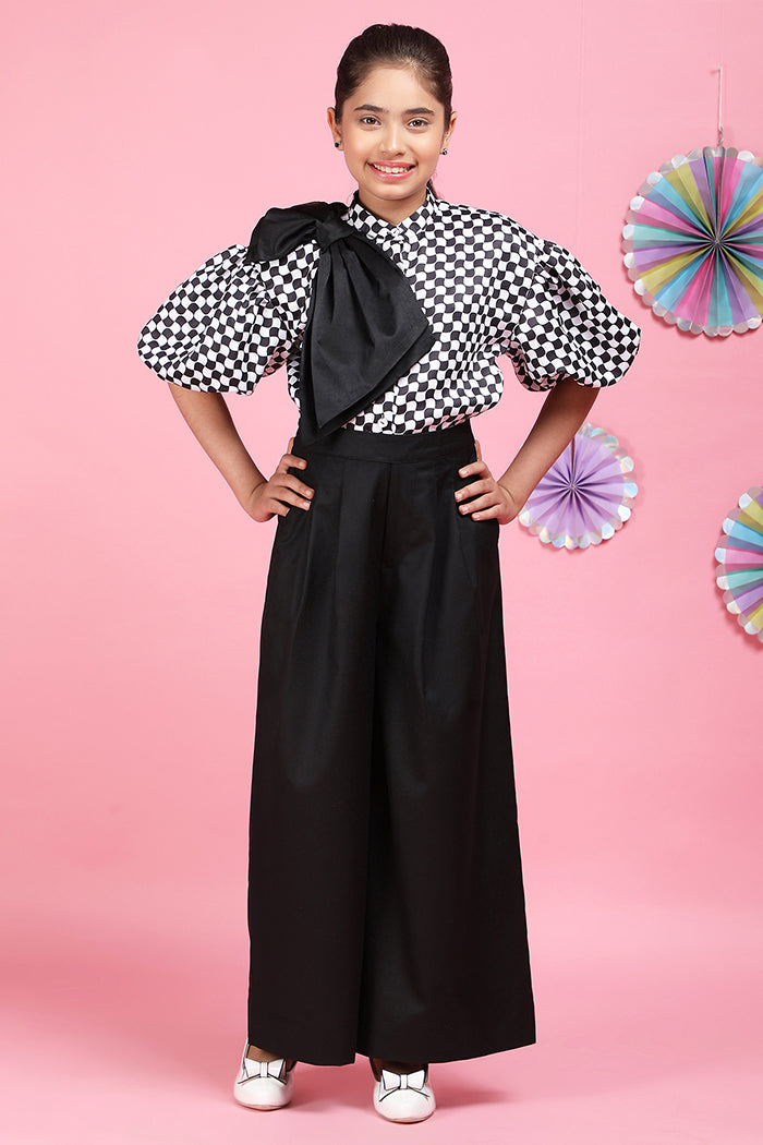 Chessboard Flair Shirt & Classic Korean Pant Set