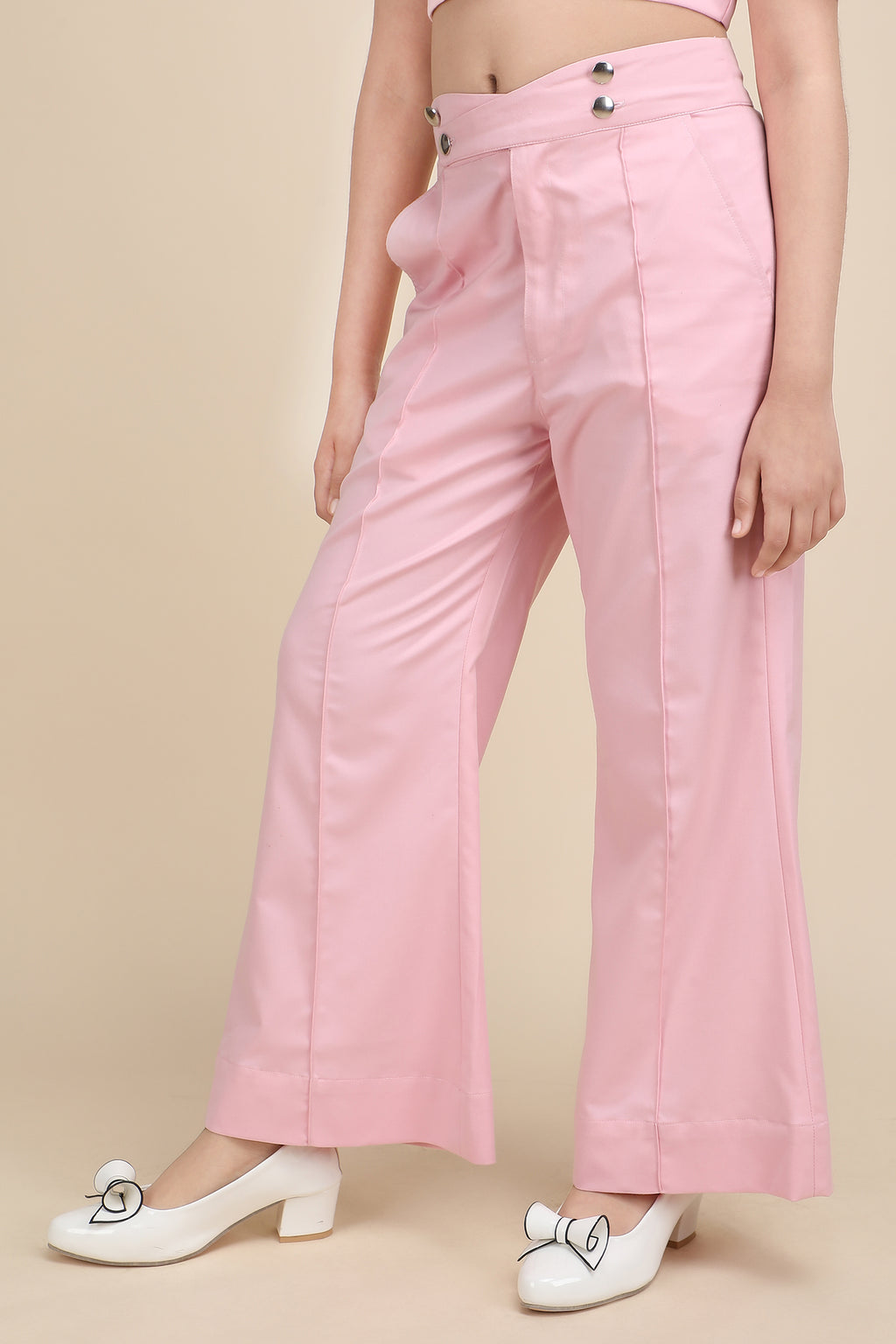 Powder Pink Korean Bell Pants