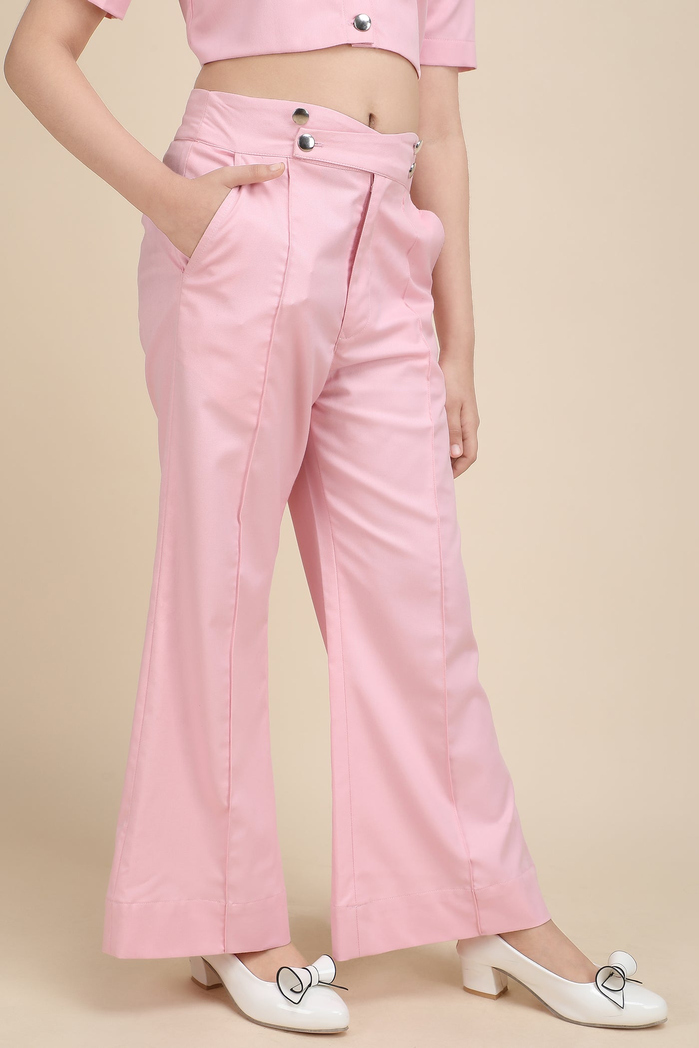 Powder Pink Korean Bell Pants