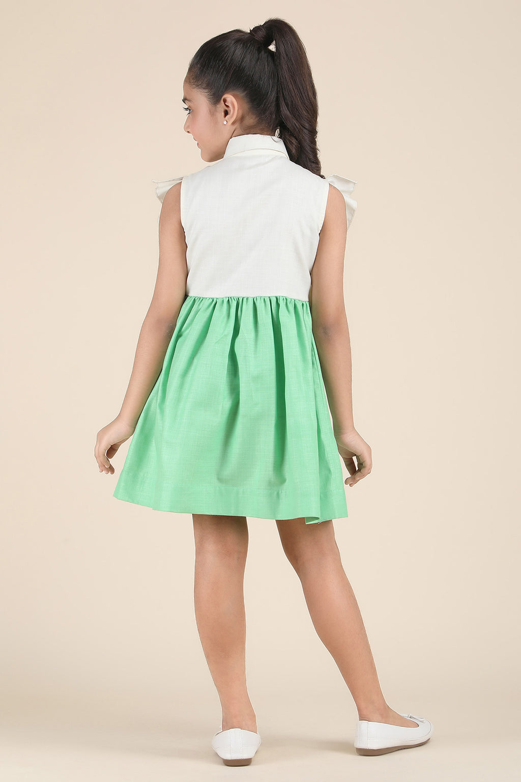 Mint Green Ruffle Charm Shirt Dress