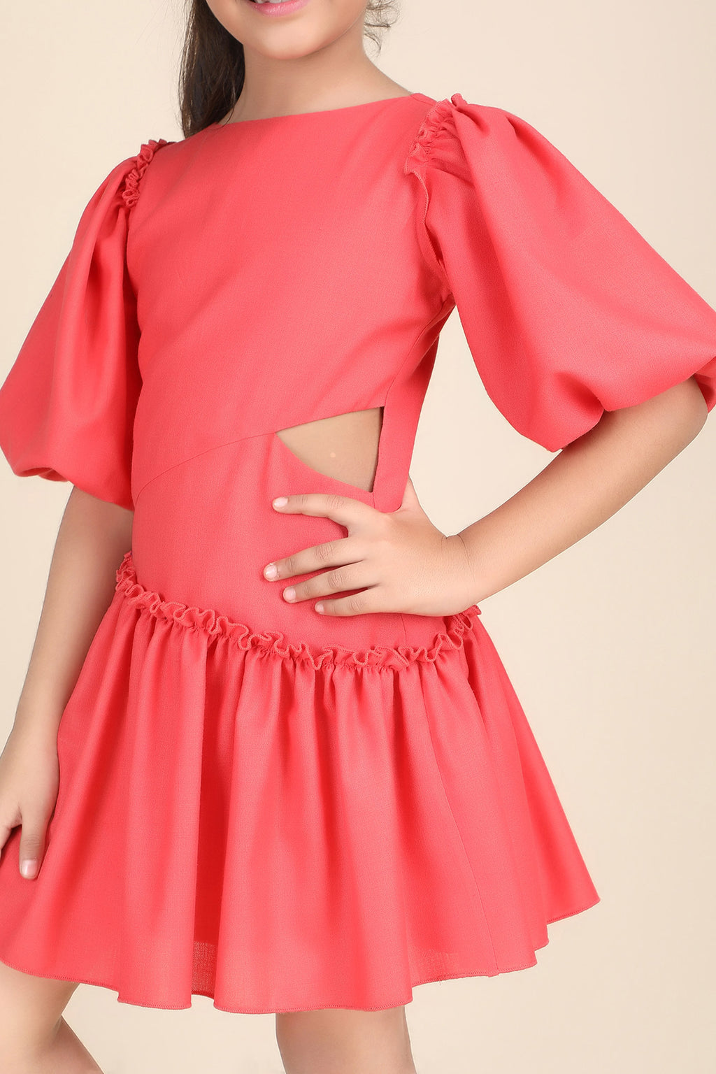 Coral Breeze Cutout Dress