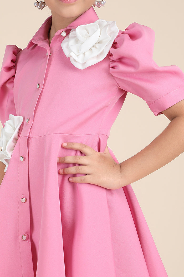 Ultimate Pink Power Shirt Dress