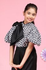 Chessboard Bow Shirt