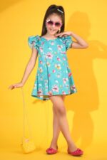 Aqua Blossom Flutter Dress