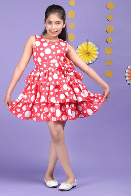 Crimson Polka Delight Dress