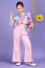 Whimsical Charm Korean Bell Pant & Crop Top Set
