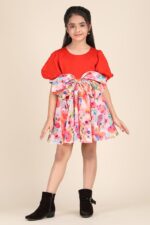Fiery Bloom Bow Dress - Image 2