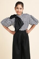 Chessboard Bow Shirt - Image 3