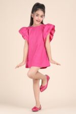 Hot Pink Flutter Dress - Image 3
