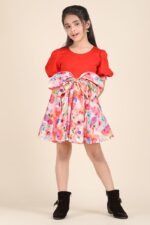 Fiery Bloom Bow Dress - Image 3