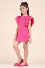 Hot Pink Flutter Dress - Image 4