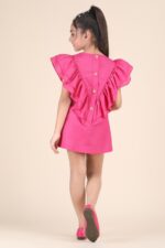 Hot Pink Flutter Dress - Image 6